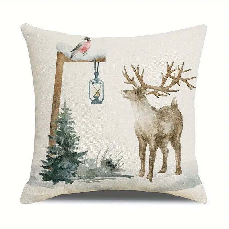 Set of 4 Elk Christmas Throw Pillows Sit WELL Upholstery