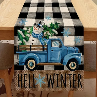 Snowflake Farmhouse Table Runner 13x 108 inch
